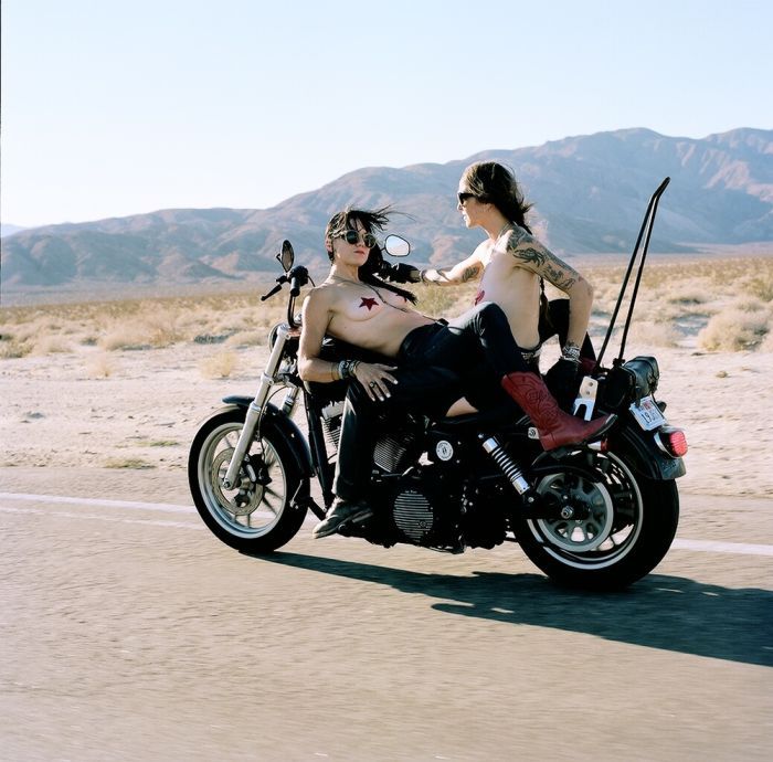 Girls on a motorcycle in San Marino